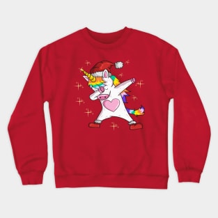 Dabbing Unicorn Christmas Love Winter Funny Gift 202 Crewneck Sweatshirt